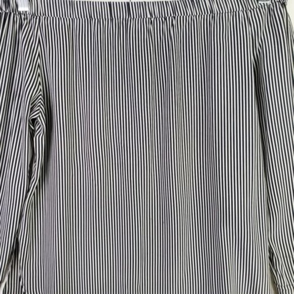 Rag & Bone Womens Greta Black White Striped Silk Off-the-shoulder Blouse Size S - Picture 7 of 12